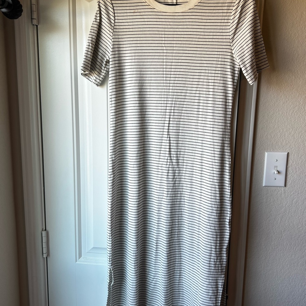 a new day Black and White Striped Midi Dress